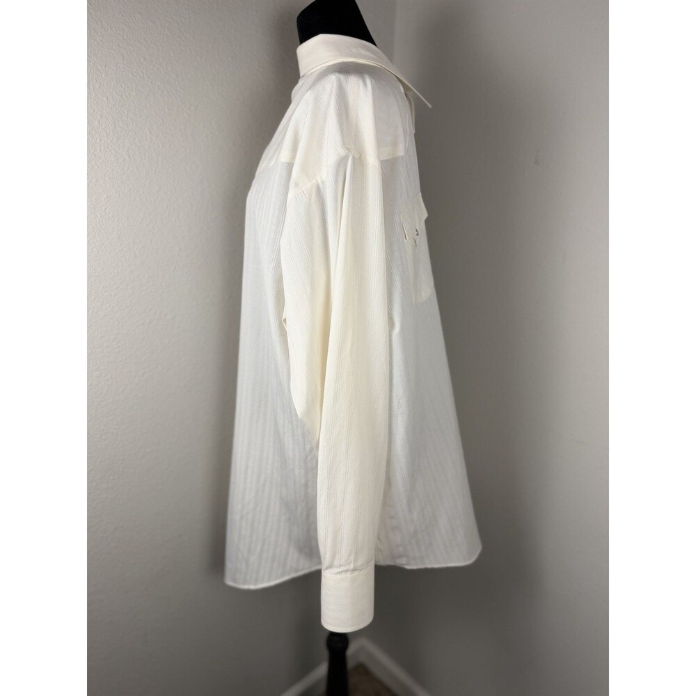 ELY Cattleman Western Pearl Snap Shirt Men’s 16.5 / 36 White Long Sleeve - Picture 7 of 15
